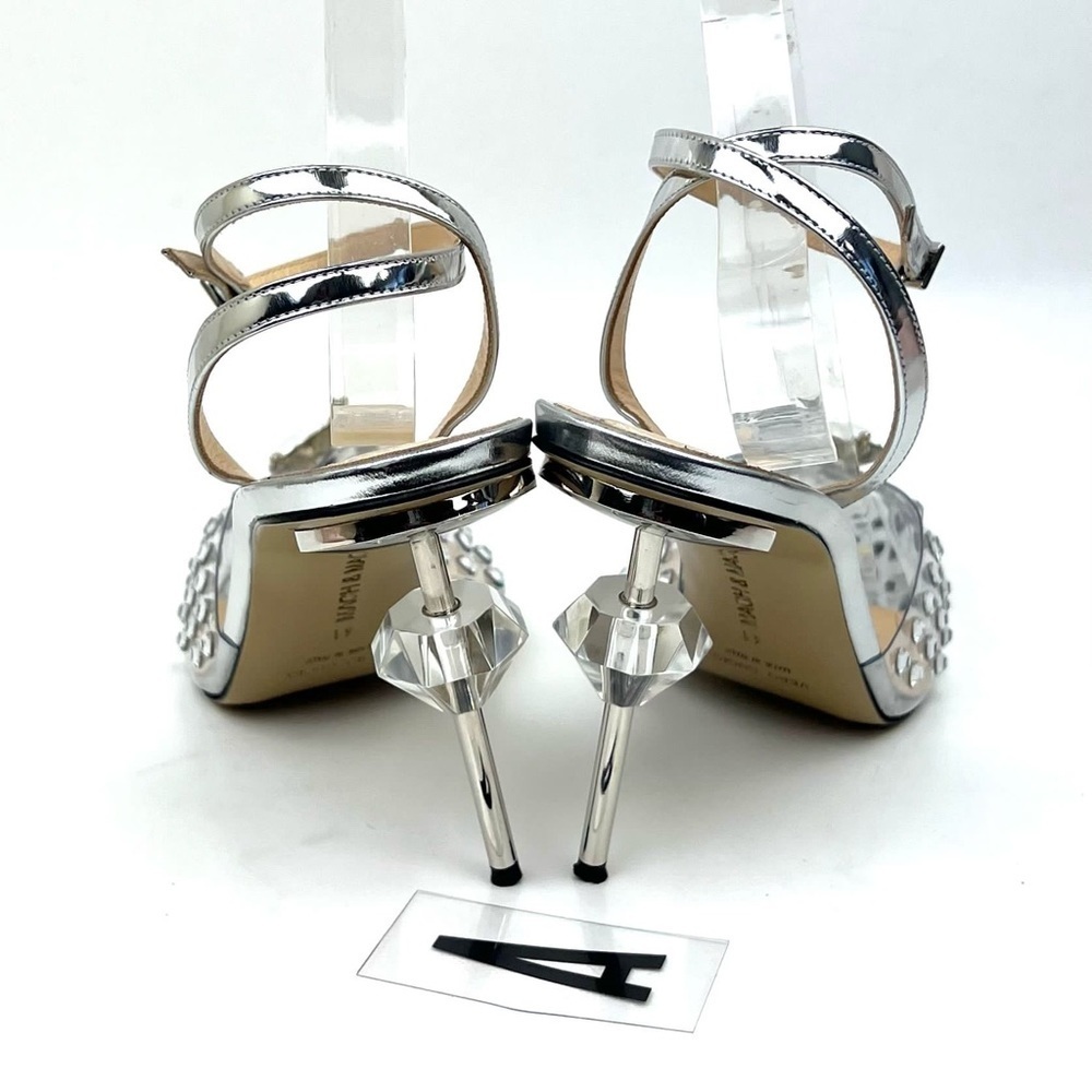 MACH & MACH Crystal Embellished Clear Ankle Strap Pump sz 11 - Picture 6 of 13
